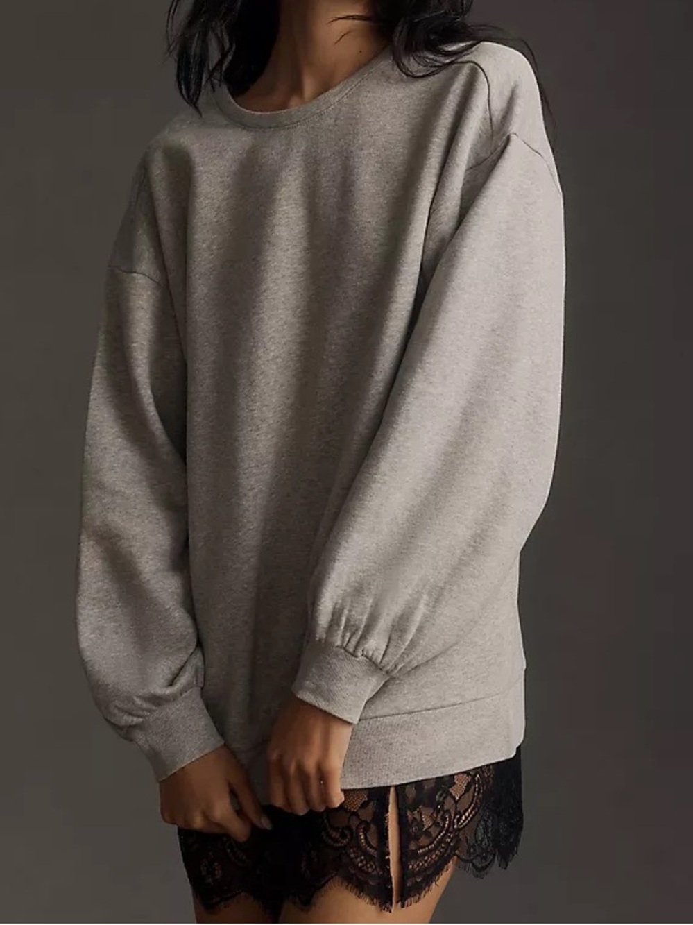 Anthropologie Pilcro Crew Lace Pullover Sweatshirt